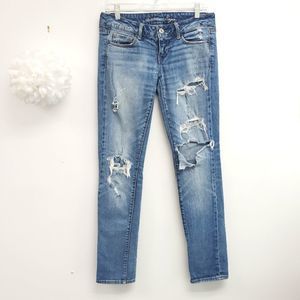 American Eagle Outfitters Destroyed Ripped Skinny Jeans Size 4